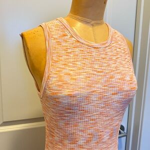 EXPRESS Multicolor Sleeveless Knit Ribbed Midi Dress